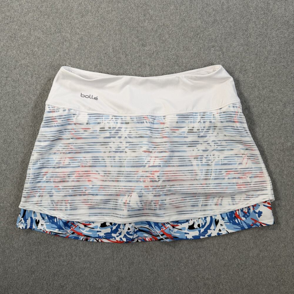 Bollé Women's Activewear Skort Size Small White Blue Red Abstract Tennis Golf